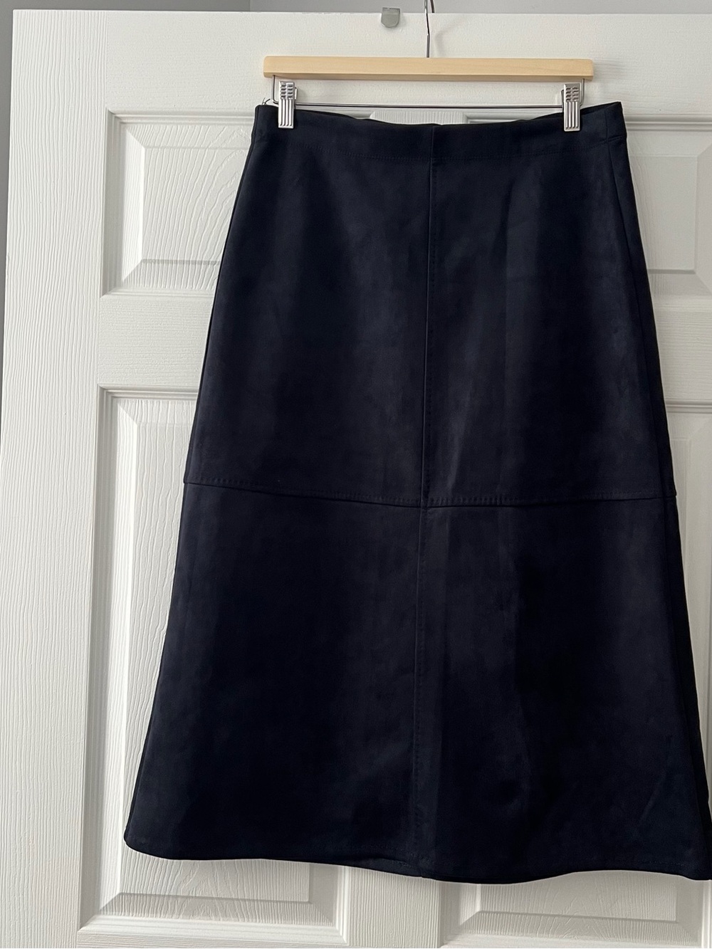 NWT Max Studio Black A-Line Suede Skirt